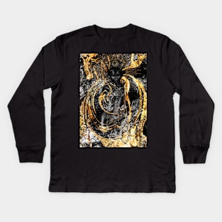 Golden Black Goddess Kids Long Sleeve T-Shirt